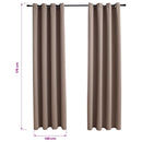 vidaXL 2 db tópszínű sötétítőfüggöny fémgyűrűkkel 140 x 175 cm