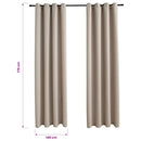 vidaXL 2 db bézs sötétítőfüggöny fémgyűrűkkel 140 x 175 cm