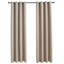 vidaXL 2 db bézs sötétítőfüggöny fémgyűrűkkel 140 x 225 cm