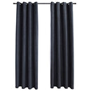 vidaXL 2 db antracitszürke sötétítőfüggöny fémgyűrűkkel 140 x 175 cm