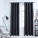 vidaXL 2 db antracitszürke sötétítőfüggöny fémgyűrűkkel 140 x 175 cm