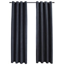 vidaXL 2 db antracitszürke sötétítőfüggöny fémgyűrűkkel 140 x 225 cm
