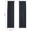vidaXL 2 db antracitszürke sötétítőfüggöny kampókkal 140 x 175 cm