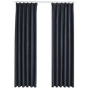 vidaXL 2 db antracitszürke sötétítőfüggöny kampókkal 140 x 225 cm