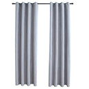 vidaXL 2 db szürke sötétítőfüggöny fémgyűrűkkel 140 x 225 cm