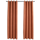 vidaXL 2 db rozsdavörös sötétítőfüggöny fémgyűrűkkel 140 x 245 cm