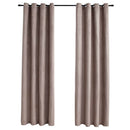 vidaXL 2 db tópszínű sötétítőfüggöny fémgyűrűkkel 140 x 245 cm
