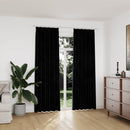 vidaXL 2 db fekete bársony sötétítőfüggöny kampókkal 140 x 225 cm