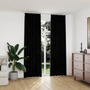 vidaXL 2 db fekete bársony sötétítőfüggöny kampókkal 140 x 245 cm