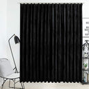 vidaXL fekete bársony sötétítőfüggöny kampókkal 290 x 245 cm