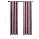 vidaXL 2 db rózsaszín bársony sötétítőfüggöny gyűrűkkel 140 x 175 cm