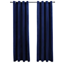 vidaXL 2 db sötétkék bársony sötétítőfüggöny gyűrűkkel 140 x 175 cm