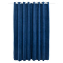 vidaXL sötétkék bársony sötétítőfüggöny fémkarikákkal 290 x 245 cm