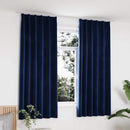 vidaXL 2 db sötétkék bársony sötétítőfüggöny kampókkal 140 x 175 cm