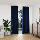 vidaXL 2 db sötétkék bársony sötétítőfüggöny kampókkal 140 x 245 cm
