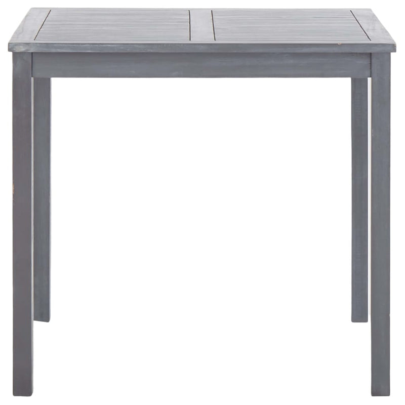 vidaXL szürke tömör akácfa kerti asztal 80 x 80 x 74 cm