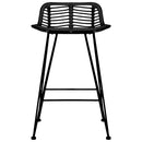 vidaXL 2 db fekete rattan bárszék