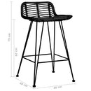 vidaXL 2 db fekete rattan bárszék