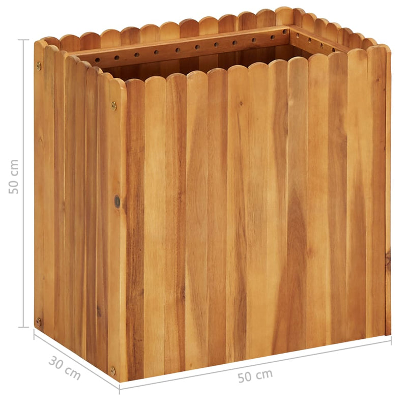 vidaXL tömör akácfa kerti magaságyás 50 x 30 x 50 cm