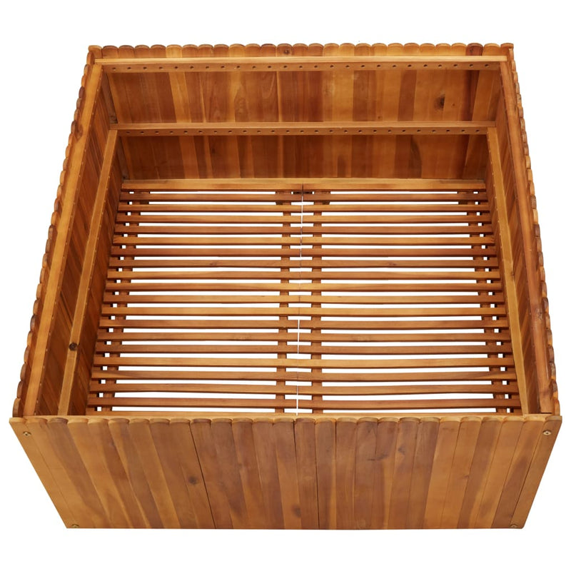 vidaXL tömör akácfa kerti magaságyás 100 x 100 x 50 cm