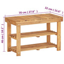 vidaXL tömör akácfa cipőtartó 70 x 32 x 46 cm