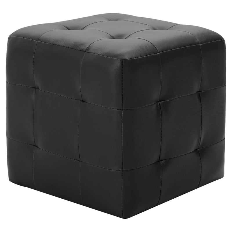 vidaXL 2 db fekete műbőr puff 30 x 30 x 30 cm