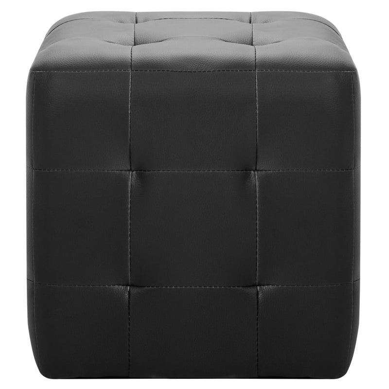 vidaXL 2 db fekete műbőr puff 30 x 30 x 30 cm
