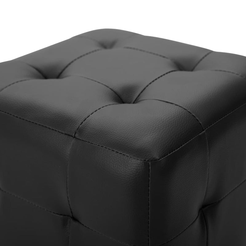 vidaXL 2 db fekete műbőr puff 30 x 30 x 30 cm