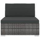 vidaXL 1 db szürke polyrattan moduláris középső kanapé párnákkal