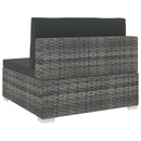vidaXL 1 db szürke polyrattan moduláris középső kanapé párnákkal