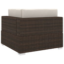 vidaXL 1 db barna polyrattan moduláris sarokfotel párnákkal