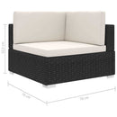 vidaXL 1 db fekete polyrattan moduláris sarokfotel párnákkal