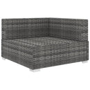 vidaXL 1 db szürke polyrattan moduláris sarokfotel párnákkal