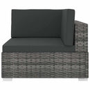 vidaXL 1 db szürke polyrattan moduláris sarokfotel párnákkal