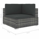 vidaXL 1 db szürke polyrattan moduláris sarokfotel párnákkal
