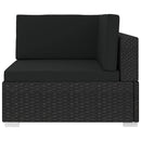 vidaXL 1 db fekete polyrattan moduláris sarokfotel párnákkal