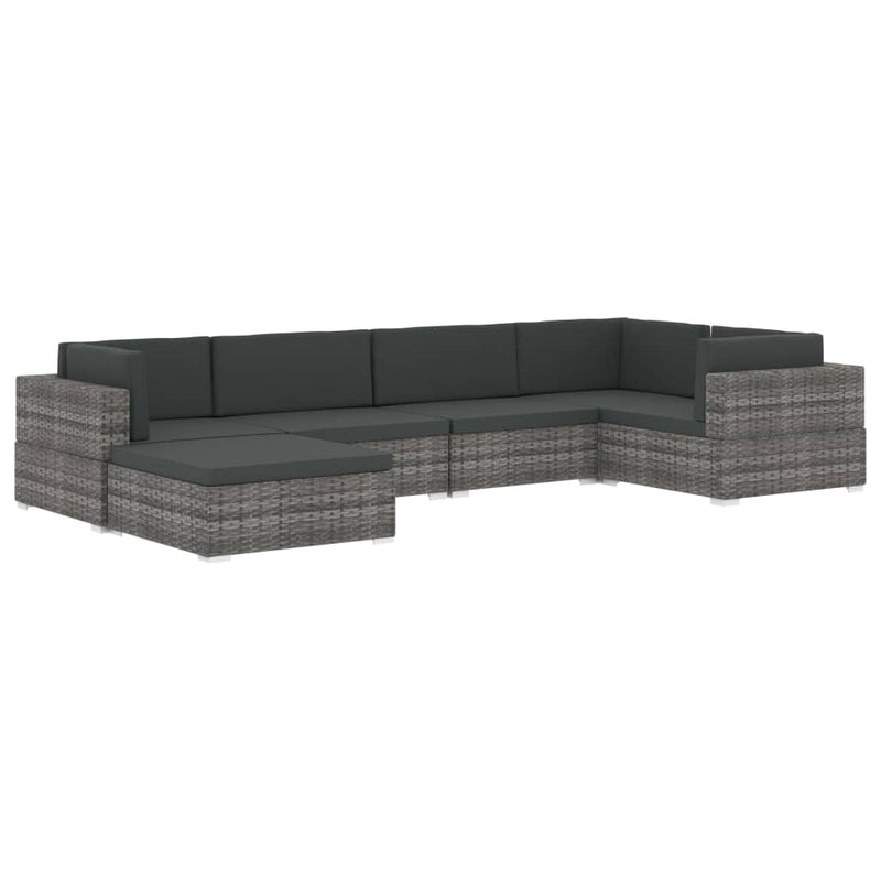 vidaXL 1 db fekete polyrattan moduláris sarokfotel párnákkal