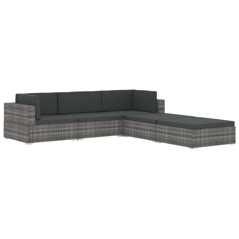 vidaXL 1 db fekete polyrattan moduláris sarokfotel párnákkal