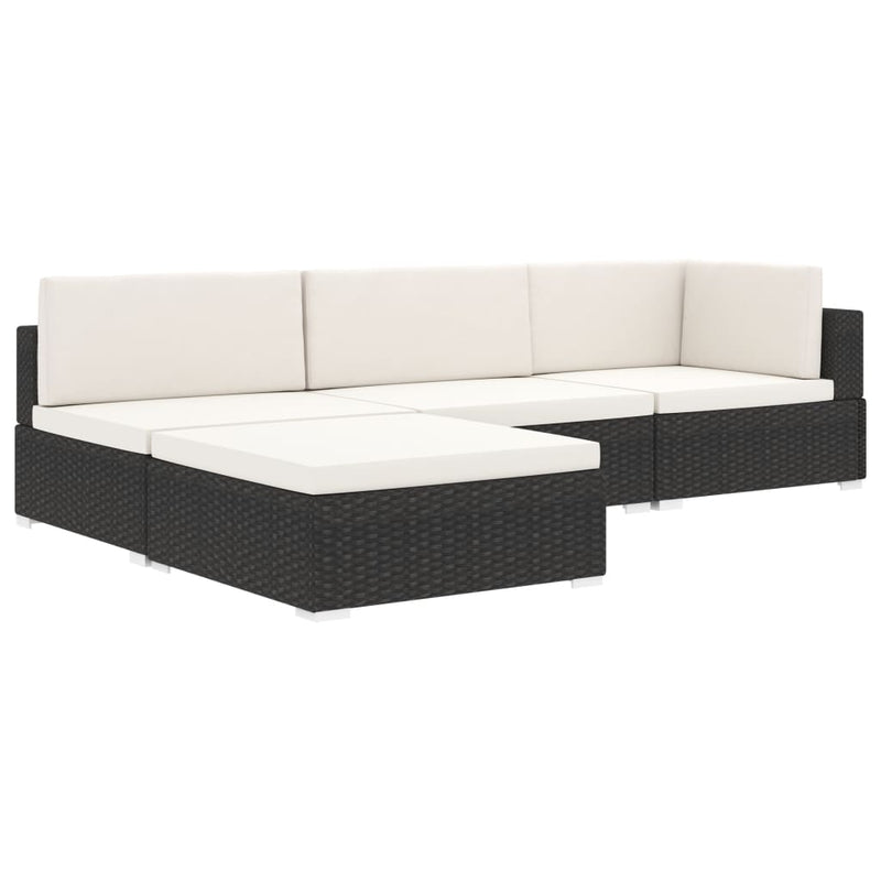 vidaXL 1 db barna polyrattan moduláris lábtartó párnával
