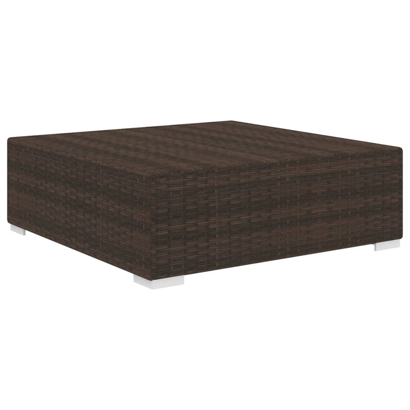 vidaXL 1 db barna polyrattan moduláris lábtartó párnával