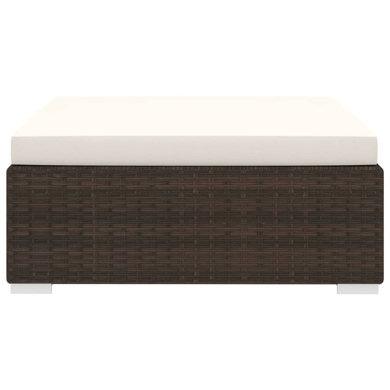 vidaXL 1 db barna polyrattan moduláris lábtartó párnával