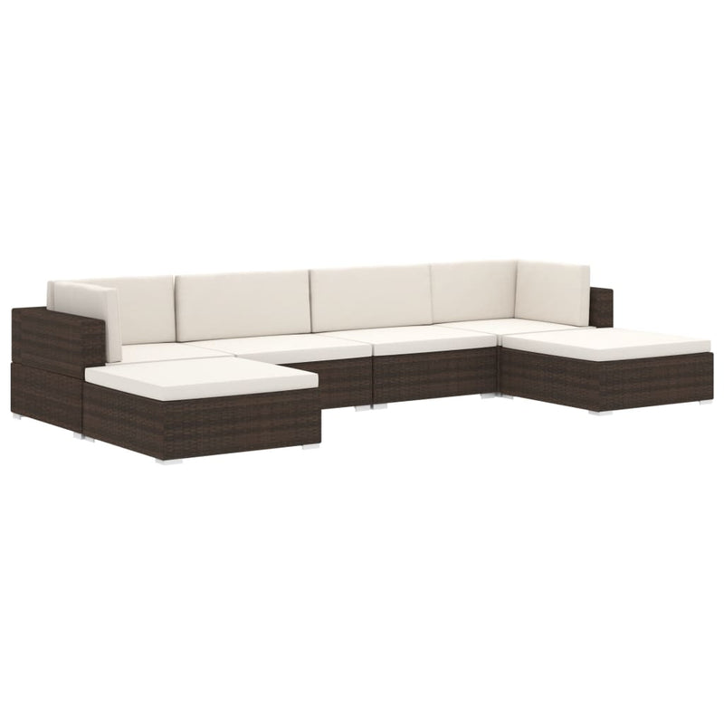 vidaXL 1 db barna polyrattan moduláris lábtartó párnával
