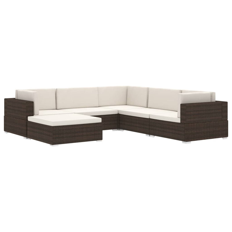 vidaXL 1 db barna polyrattan moduláris lábtartó párnával