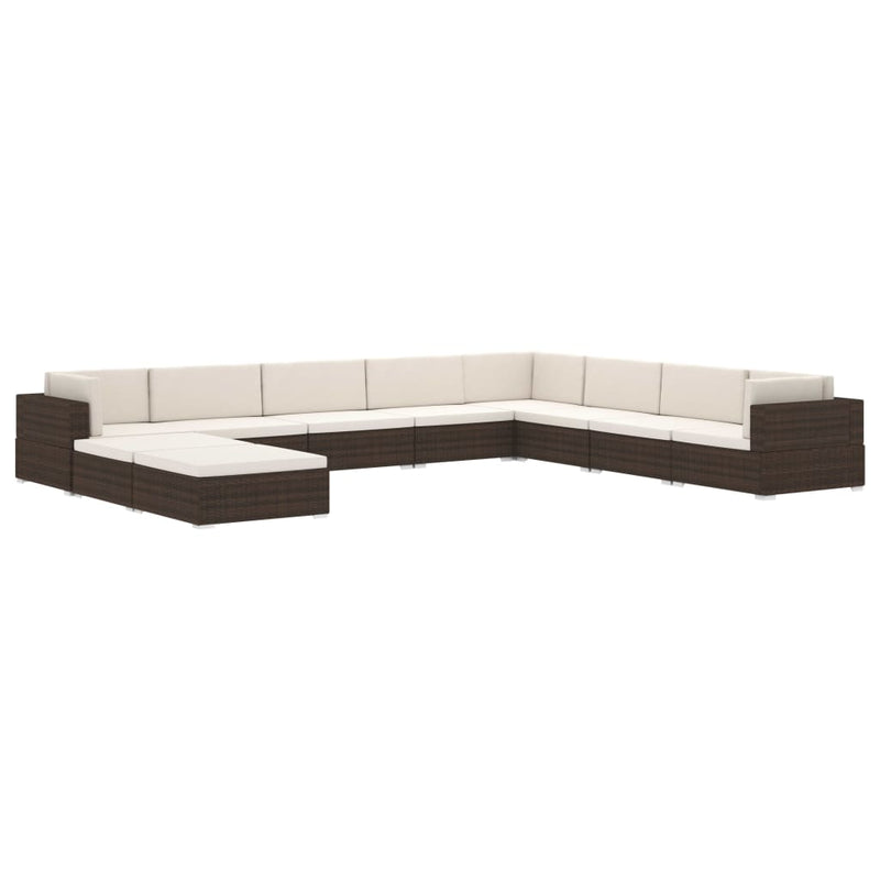 vidaXL 1 db barna polyrattan moduláris lábtartó párnával