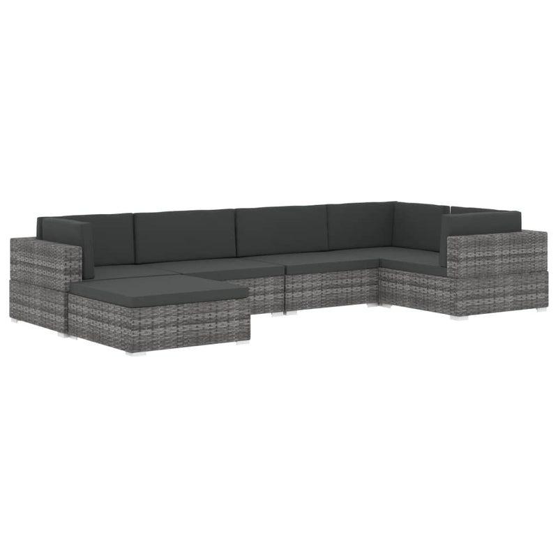 vidaXL 1 db barna polyrattan moduláris lábtartó párnával
