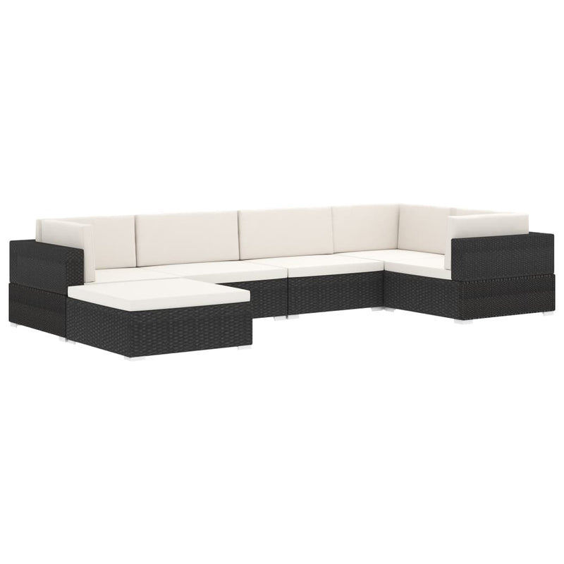 vidaXL 1 db barna polyrattan moduláris lábtartó párnával