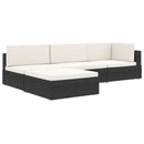 vidaXL 1 db fekete polyrattan moduláris lábtartó párnával