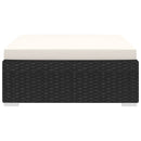 vidaXL 1 db fekete polyrattan moduláris lábtartó párnával