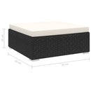 vidaXL 1 db fekete polyrattan moduláris lábtartó párnával