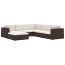vidaXL 1 db fekete polyrattan moduláris lábtartó párnával